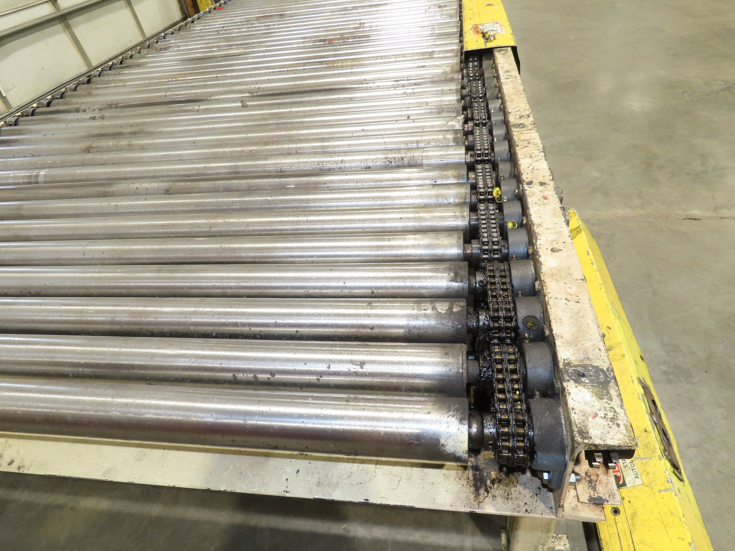 54"x 12' Pallet Transfer Conveyor 2.5" Roller 460V Chain Drive 60 FPM