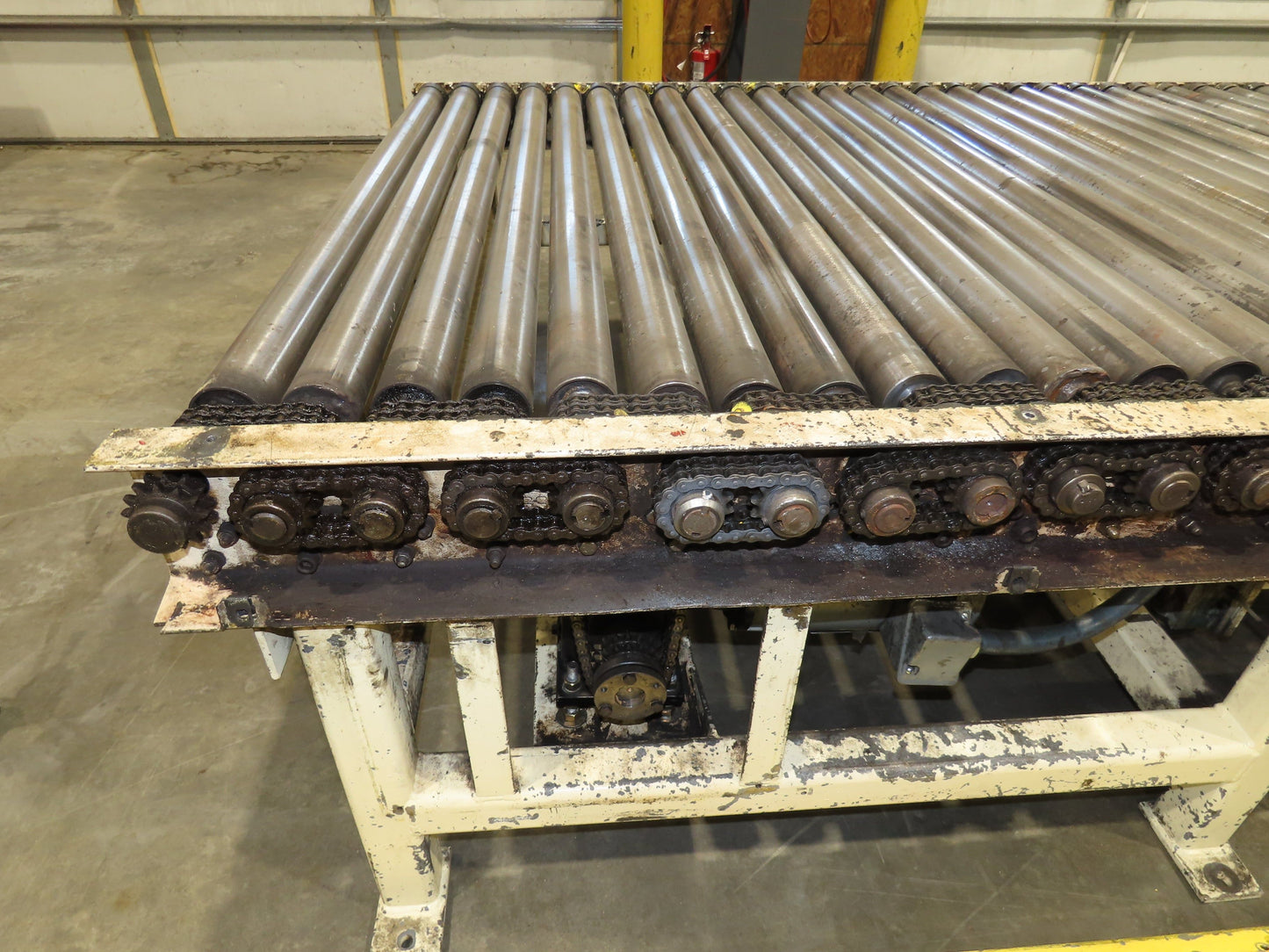 54"x 12' Pallet Transfer Conveyor 2.5" Roller 460V Chain Drive 60 FPM