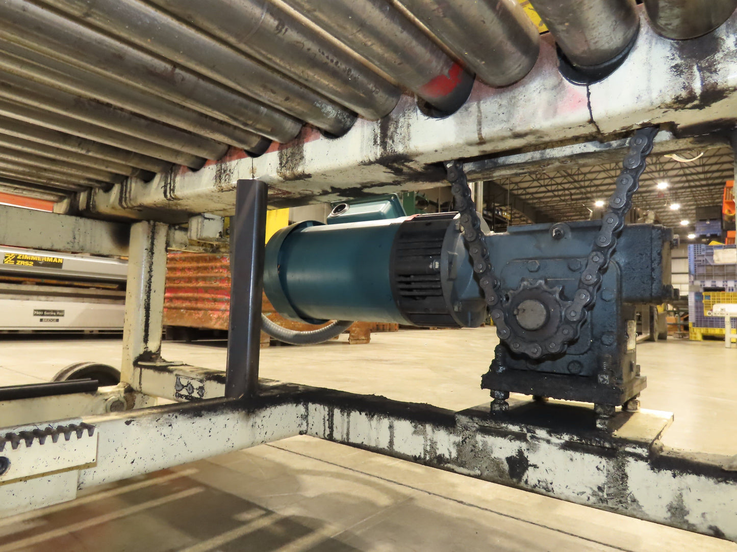 54" Pallet Conveyor 2.5" Roller 60"L 1Hp 460V Chain Drive 60 FPM