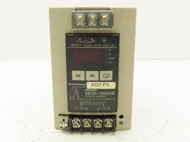 Omron S8VS-18024B Switch Mode Power Supply In 100-240VAC Out 24VDC 7.5A