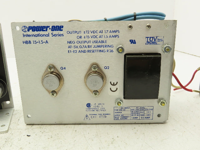 Power One HBB15-1.5-A Open Frame DC Power Supply 12VDC 1.7A 15VDC 1.5A Lot of 3