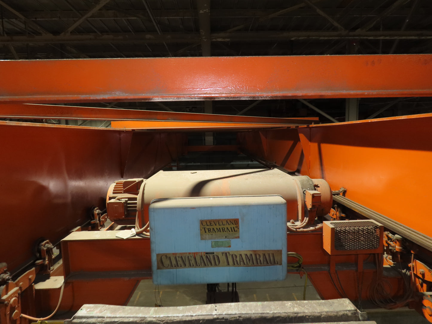 Cleveland Tramrail P&H 10 Ton Double Girder Top Running Bridge Crane 76' Span