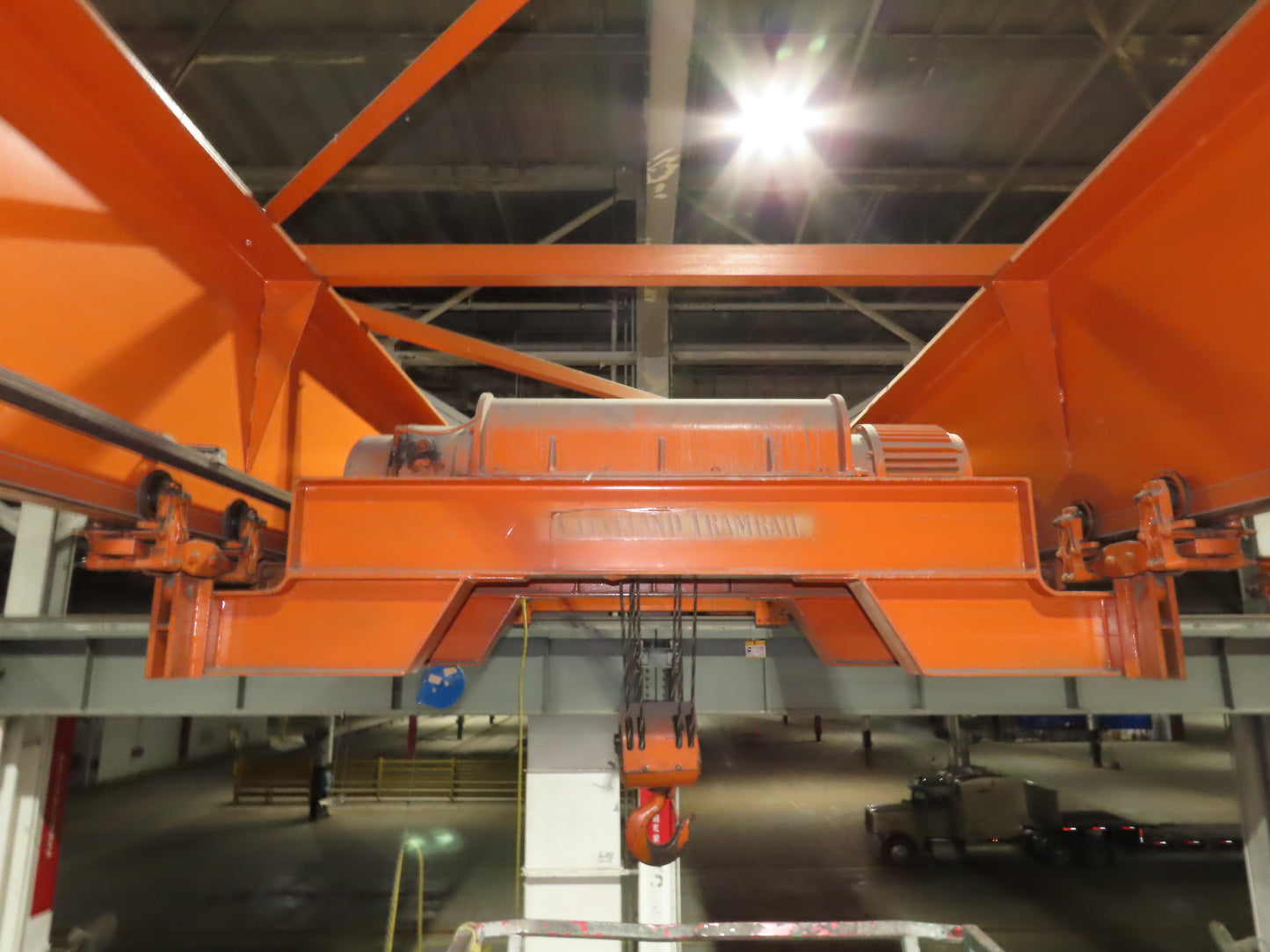 Cleveland Tramrail P&H 10 Ton Double Girder Top Running Bridge Crane 76' Span