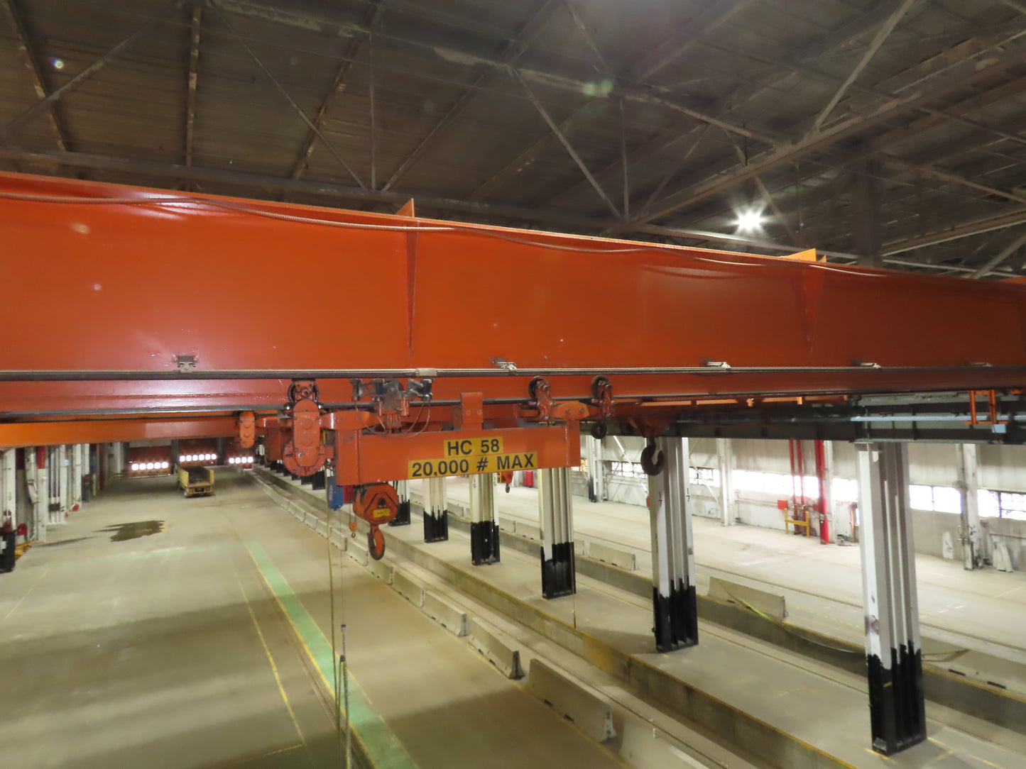 Cleveland Tramrail P&H 10 Ton Double Girder Top Running Bridge Crane 76' Span