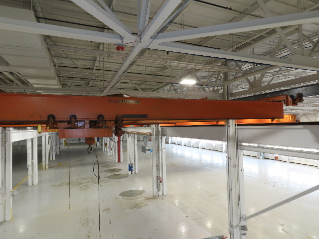 Cleveland Tramrail 16 Ton Double Girder Underhung Bridge Crane 43' Span w/Remote