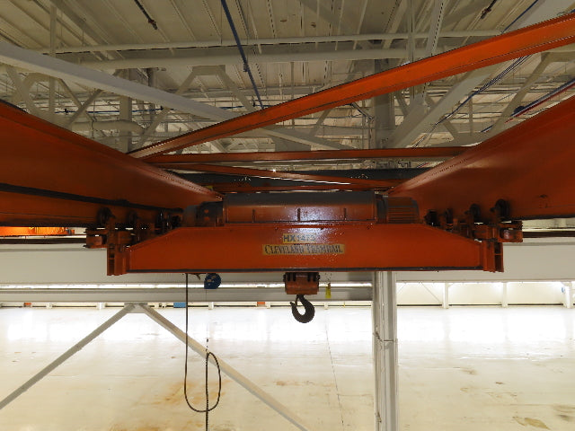 Cleveland Tramrail 16 Ton Double Girder Underhung Bridge Crane 43' Span w/Remote