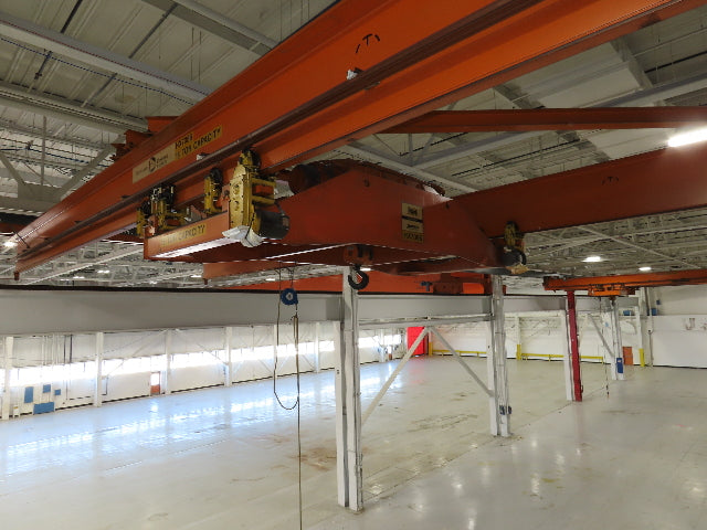 Cleveland Tramrail P&H 15 Ton Double Girder Underhung Bridge Crane 43' Span