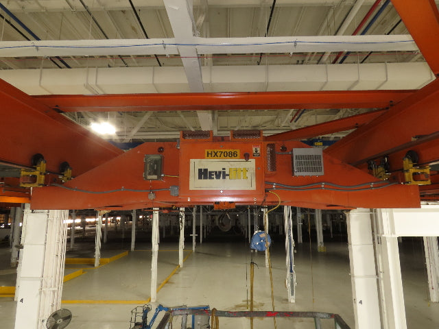Cleveland Tramrail P&H 15 Ton Double Girder Underhung Bridge Crane 43' Span