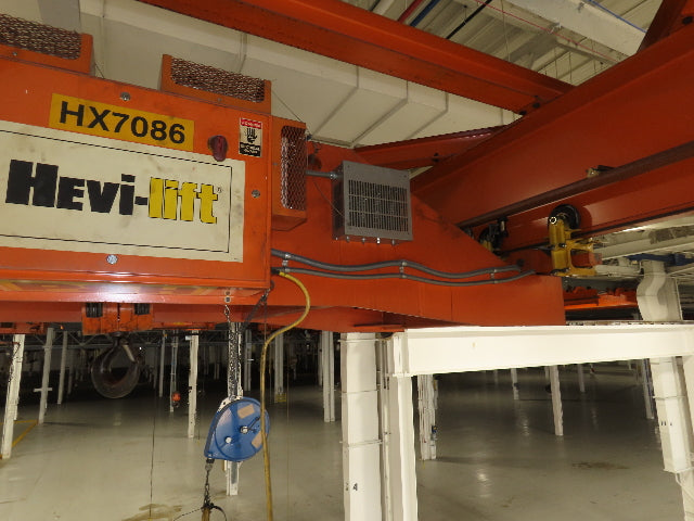 Cleveland Tramrail P&H 15 Ton Double Girder Underhung Bridge Crane 43' Span