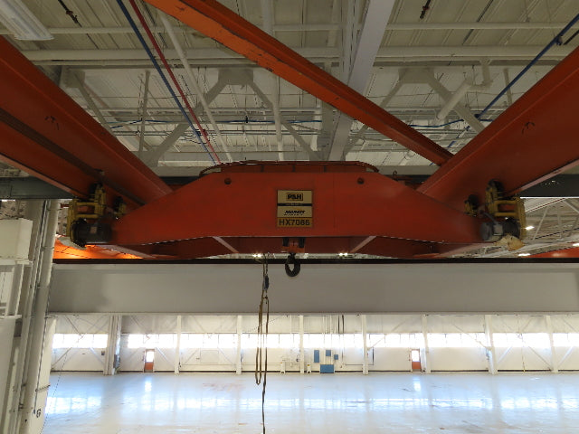 Cleveland Tramrail P&H 15 Ton Double Girder Underhung Bridge Crane 43' Span