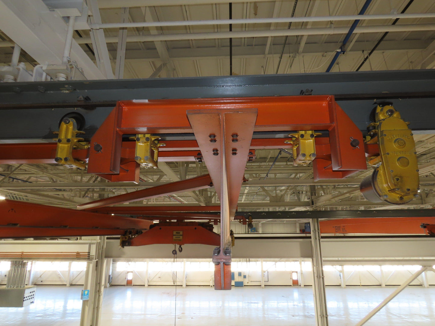 Cleveland Tramrail P&H 15 Ton Double Girder Underhung Bridge Crane 43' Span