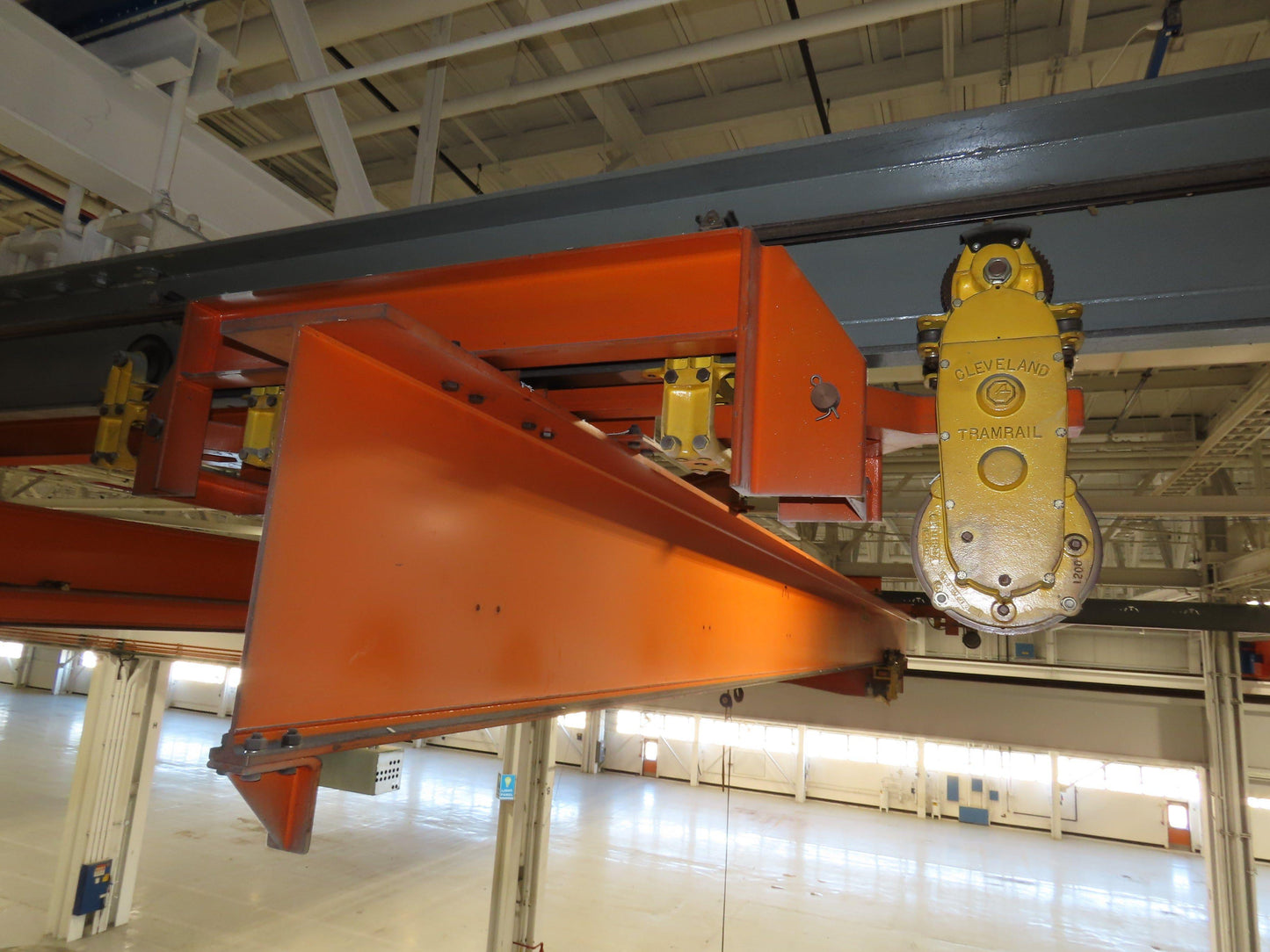 Cleveland Tramrail P&H 15 Ton Double Girder Underhung Bridge Crane 43' Span