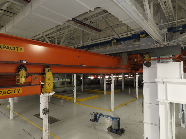 Cleveland Tramrail P&H 15 Ton Double Girder Underhung Bridge Crane 43' Span