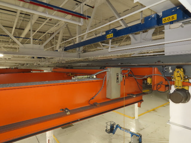 Cleveland Tramrail P&H 15 Ton Double Girder Underhung Bridge Crane 43' Span