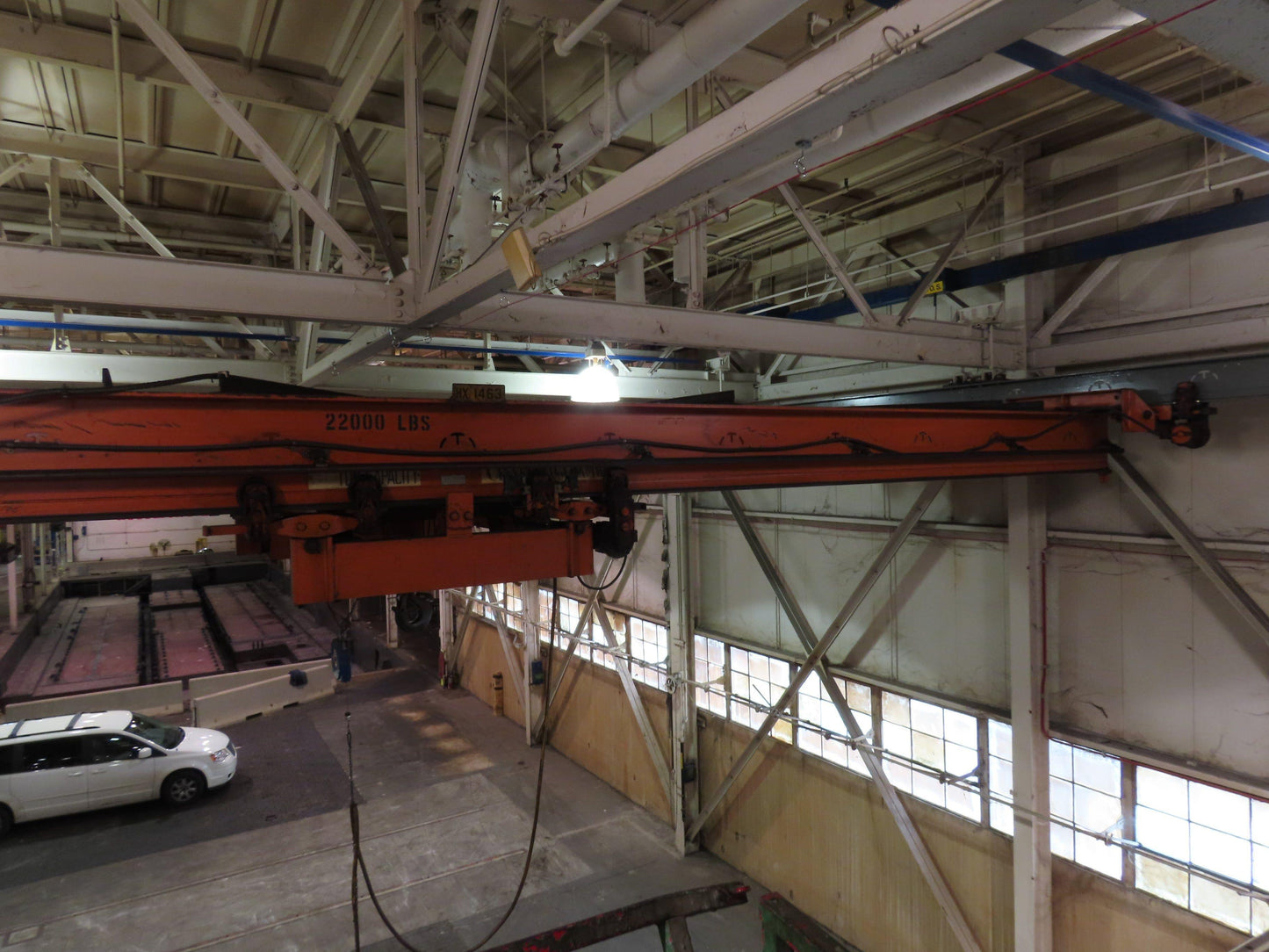 Cleveland Tramrail 11 Ton Double Girder Underhung Bridge Crane 34' 10" Span