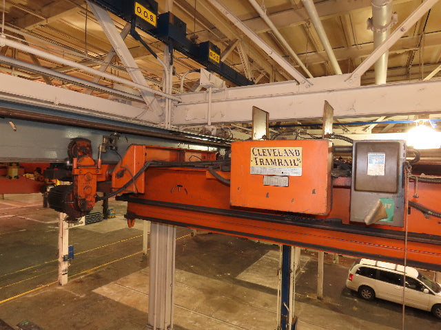 Cleveland Tramrail 11 Ton Double Girder Underhung Bridge Crane 34' 10" Span
