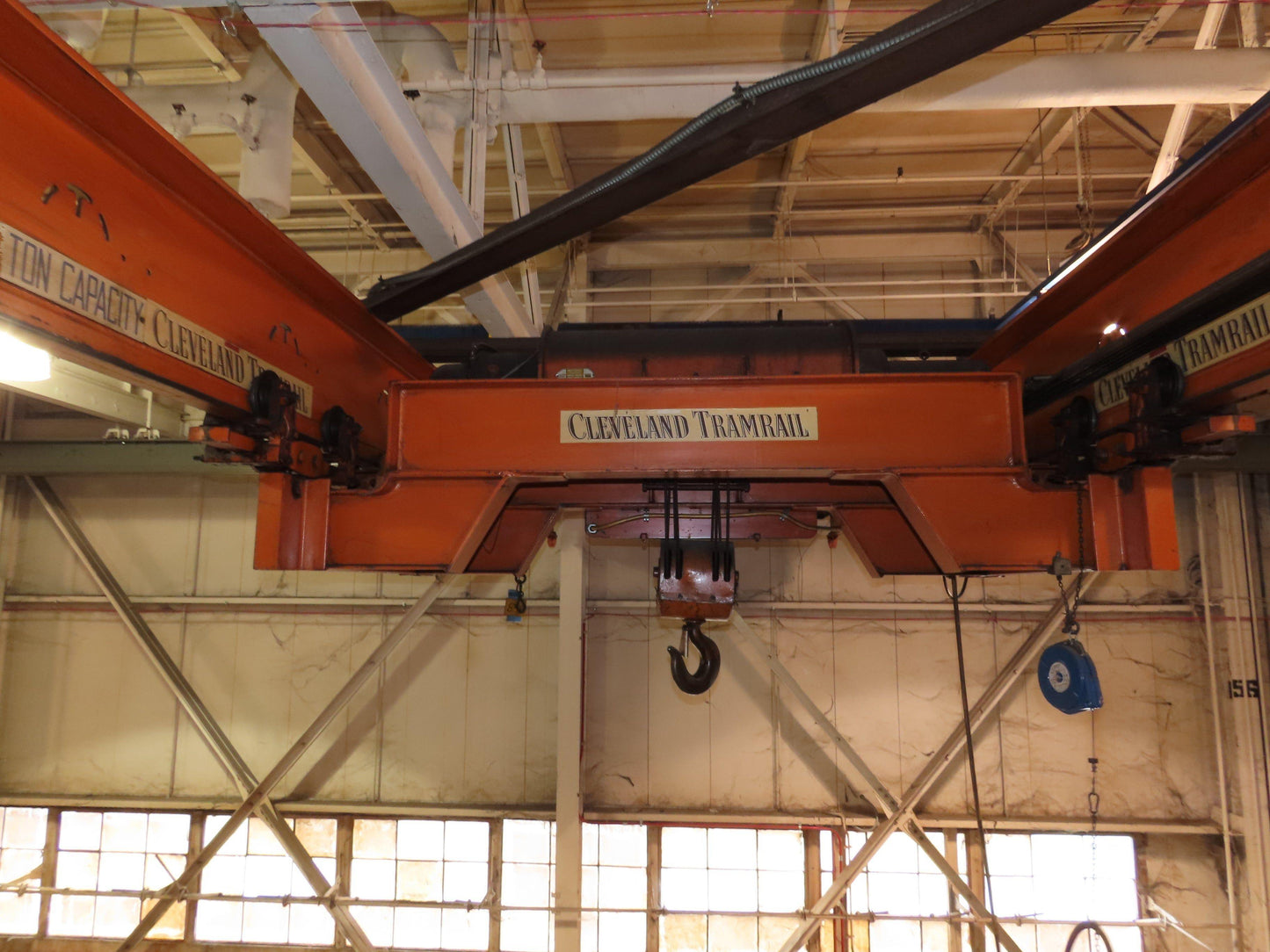 Cleveland Tramrail 11 Ton Double Girder Underhung Bridge Crane 34' 10" Span