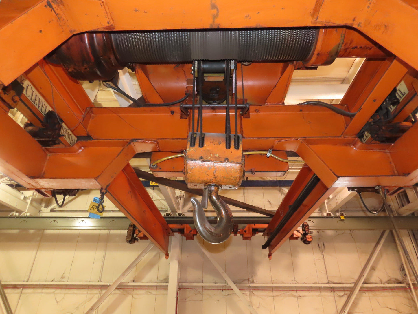 Cleveland Tramrail 11 Ton Double Girder Underhung Bridge Crane 34' 10" Span