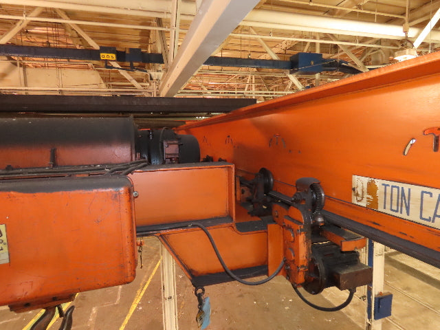Cleveland Tramrail 11 Ton Double Girder Underhung Bridge Crane 34' 10" Span