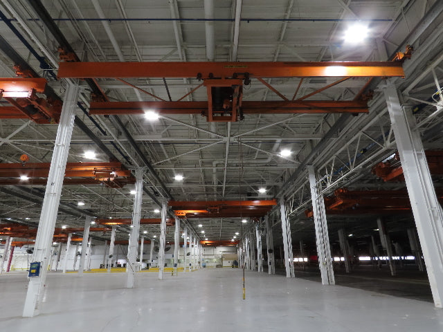Cleveland Tramrail P&H 10 Ton Double Girder Underhung Bridge Crane 43' Span