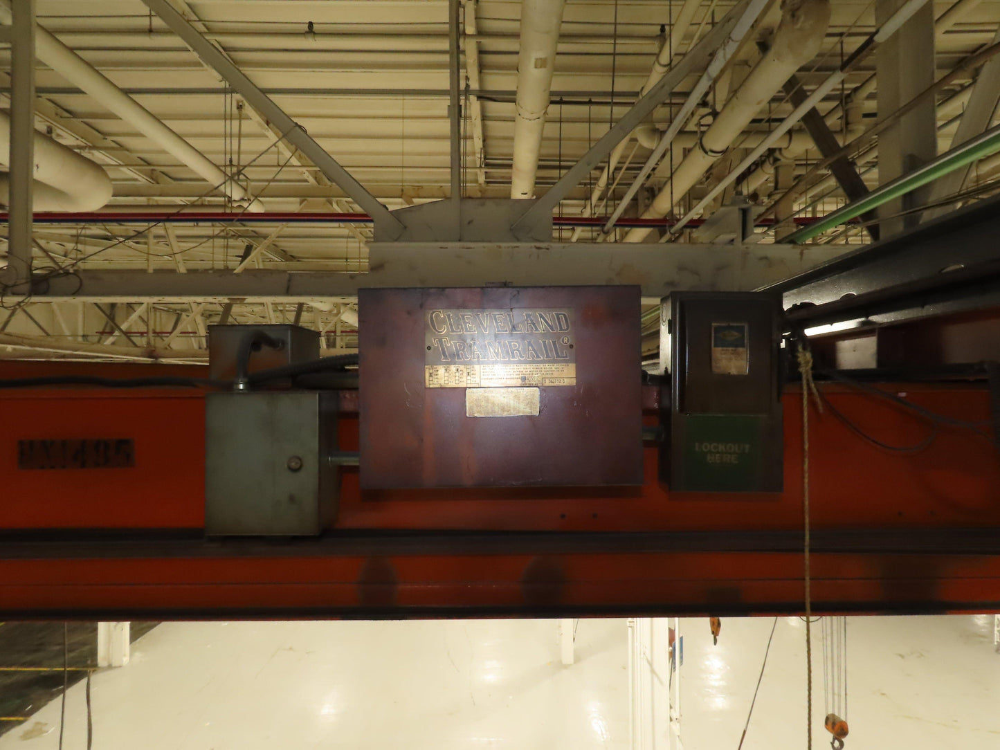 Cleveland Tramrail P&H 10 Ton Double Girder Underhung Bridge Crane 43' Span