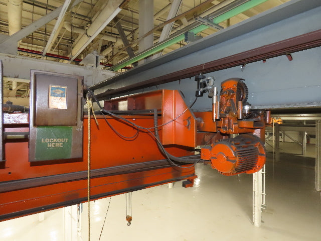 Cleveland Tramrail P&H 10 Ton Double Girder Underhung Bridge Crane 43' Span