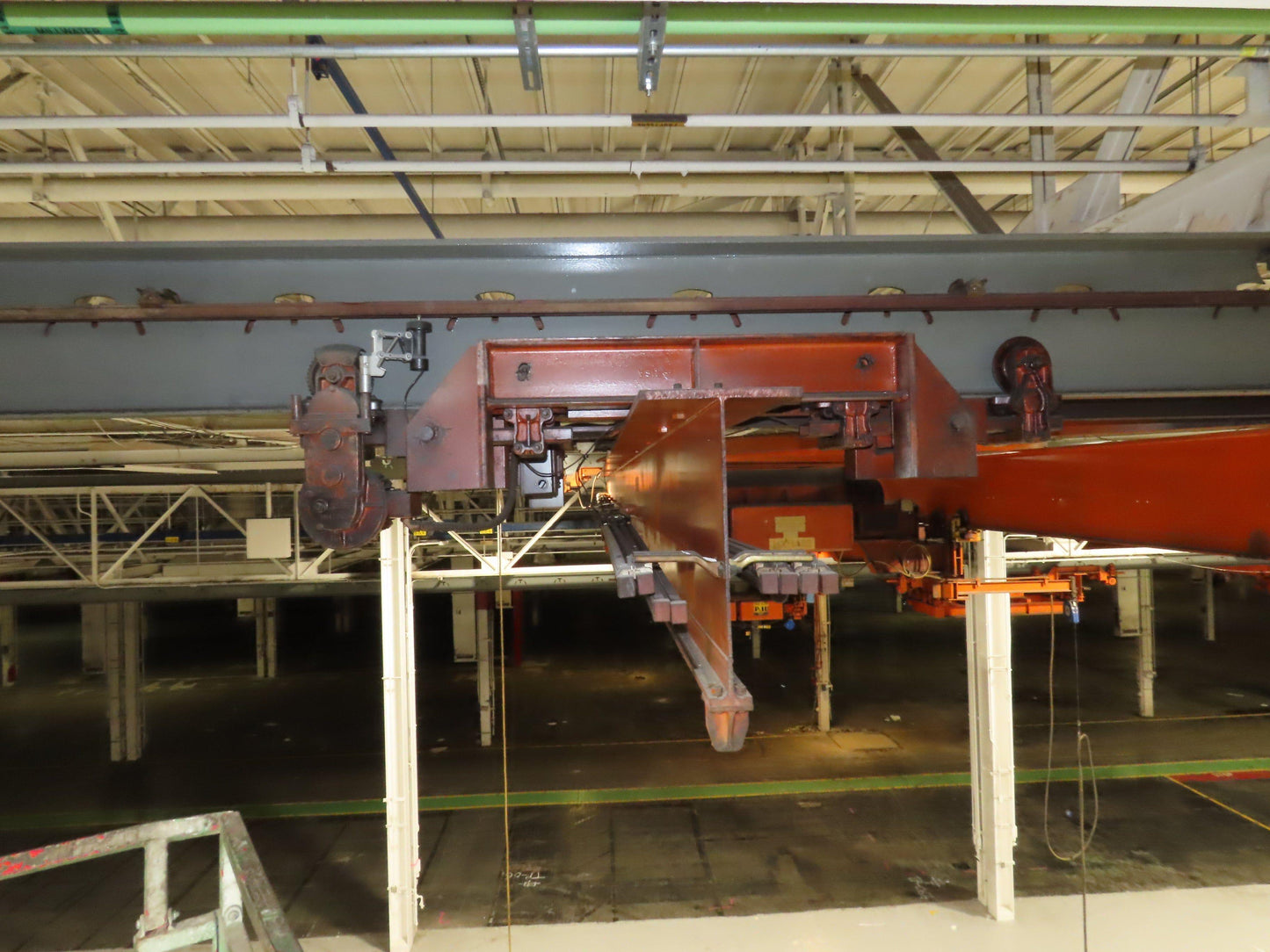 Cleveland Tramrail P&H 10 Ton Double Girder Underhung Bridge Crane 43' Span