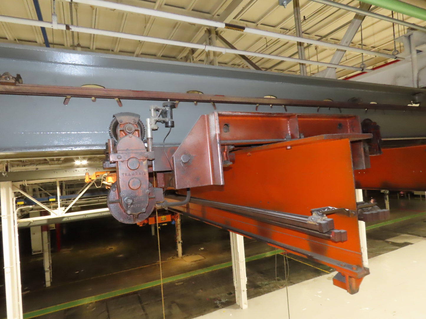 Cleveland Tramrail P&H 10 Ton Double Girder Underhung Bridge Crane 43' Span