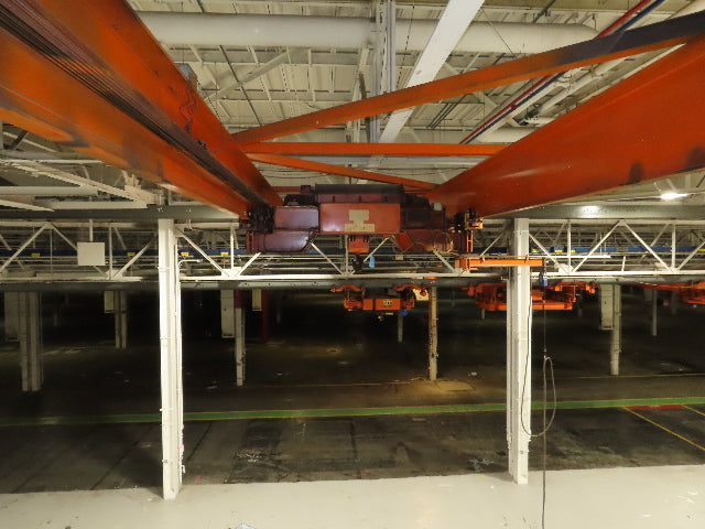 Cleveland Tramrail P&H 10 Ton Double Girder Underhung Bridge Crane 43' Span