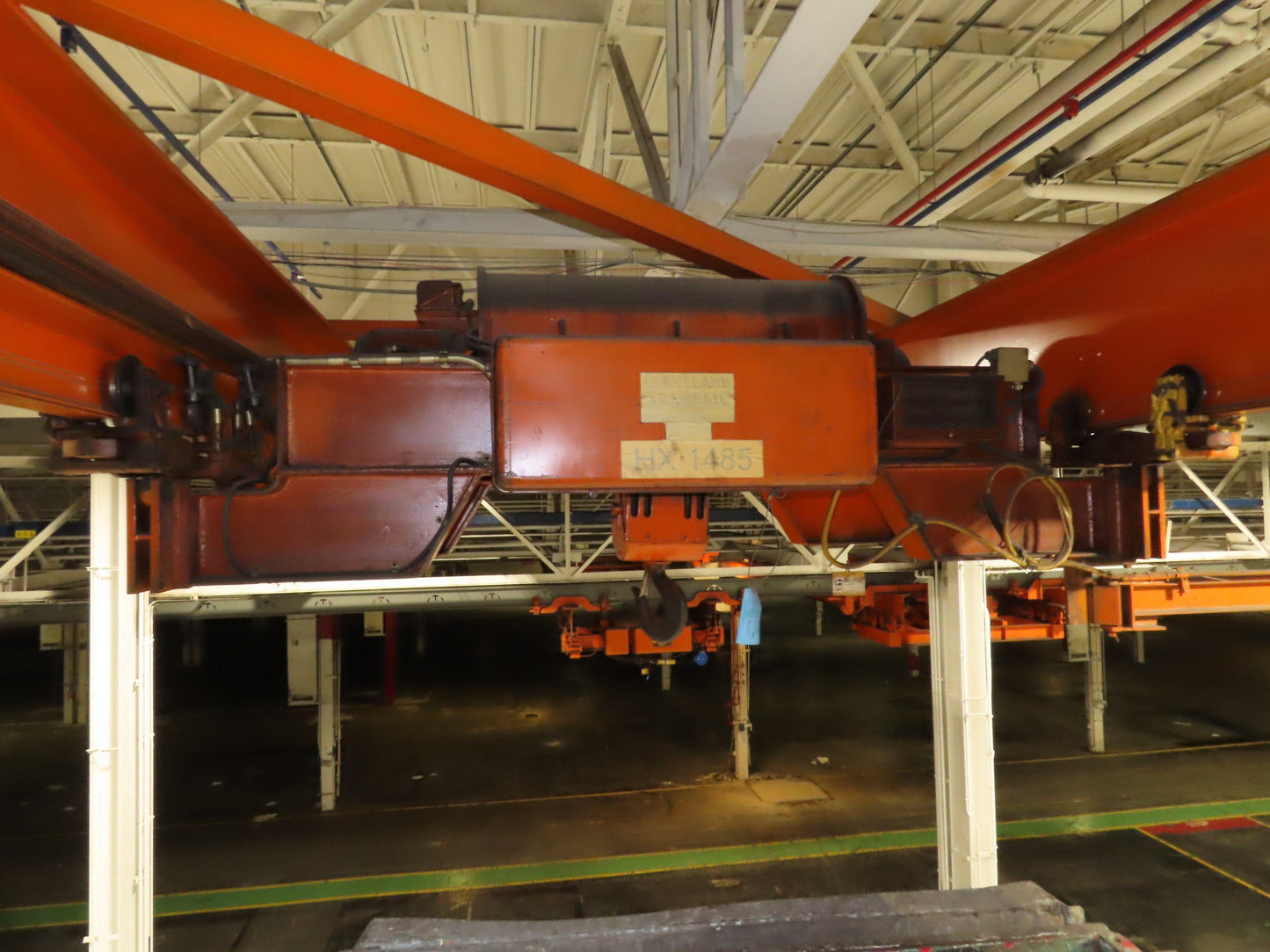 Cleveland Tramrail P&H 10 Ton Double Girder Underhung Bridge Crane 43' Span
