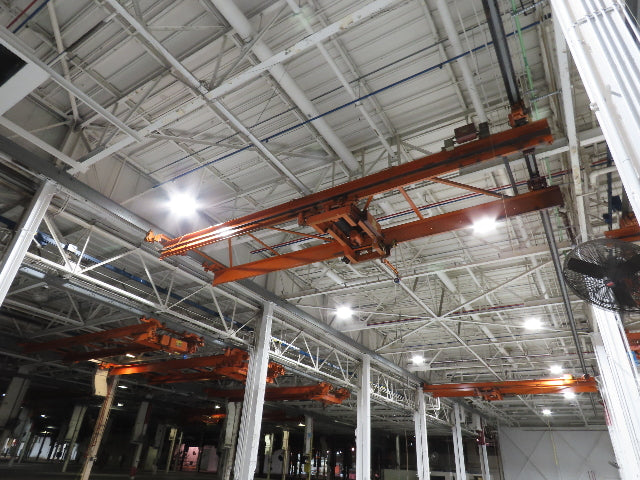 Cleveland Tramrail P&H 10 Ton Double Girder Underhung Bridge Crane 43' Span