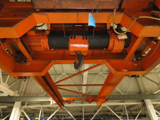Cleveland Tramrail P&H 10 Ton Double Girder Underhung Bridge Crane 43' Span