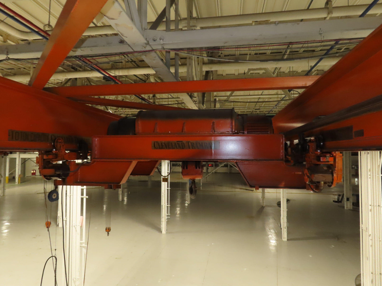 Cleveland Tramrail P&H 10 Ton Double Girder Underhung Bridge Crane 43' Span