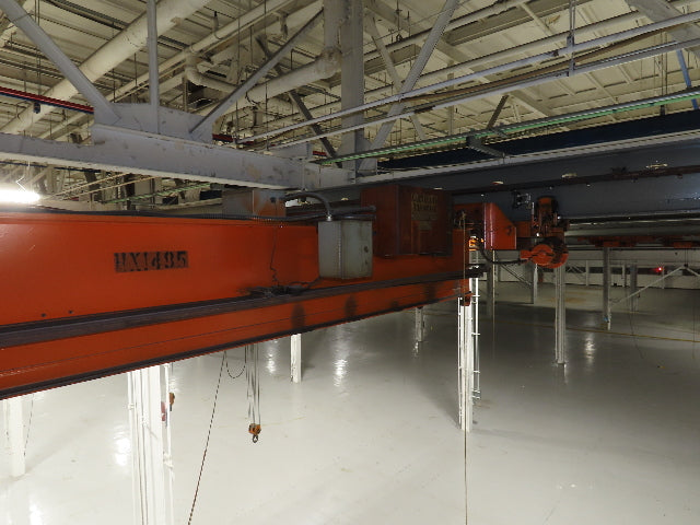 Cleveland Tramrail P&H 10 Ton Double Girder Underhung Bridge Crane 43' Span