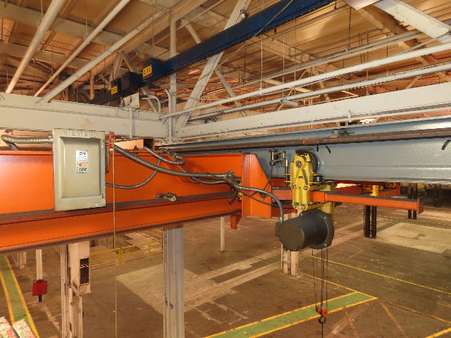 Cleveland Tramrail P&H 15 Ton Double Girder Underhung Bridge Crane 34' 10" Span