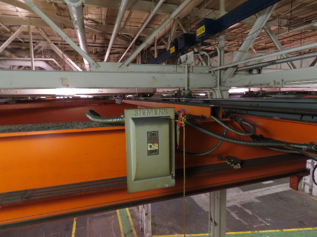 Cleveland Tramrail P&H 15 Ton Double Girder Underhung Bridge Crane 34' 10" Span