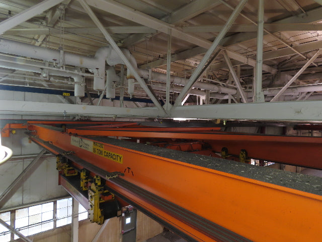 Cleveland Tramrail P&H 15 Ton Double Girder Underhung Bridge Crane 34' 10" Span