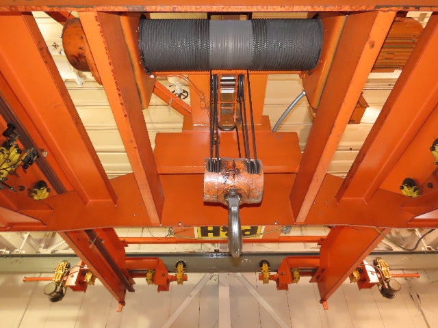Cleveland Tramrail P&H 15 Ton Double Girder Underhung Bridge Crane 34' 10" Span