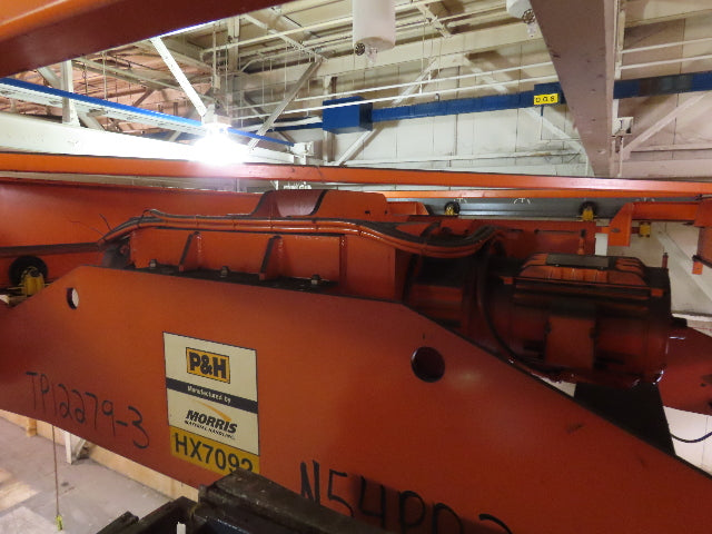 Cleveland Tramrail P&H 15 Ton Double Girder Underhung Bridge Crane 34' 10" Span