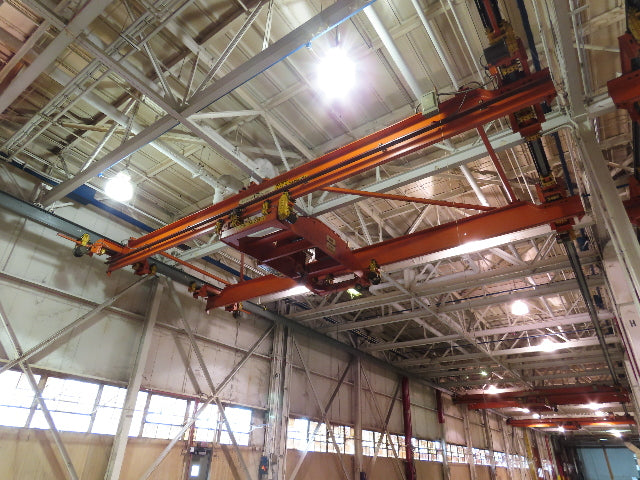 Cleveland Tramrail P&H 15 Ton Double Girder Underhung Bridge Crane 34' 10" Span