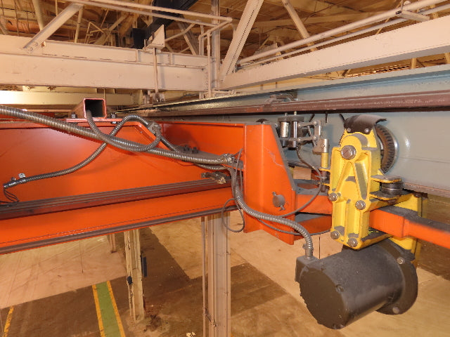 Cleveland Tramrail P&H 15 Ton Double Girder Underhung Bridge Crane 34' 10" Span