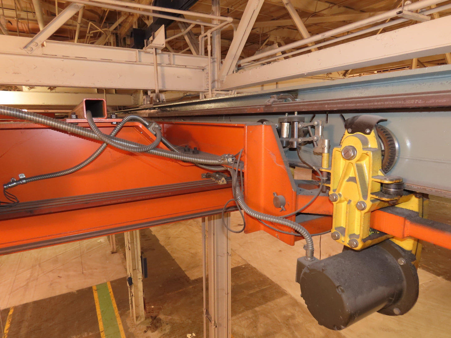 Cleveland Tramrail P&H 15 Ton Double Girder Underhung Bridge Crane 34' 10" Span