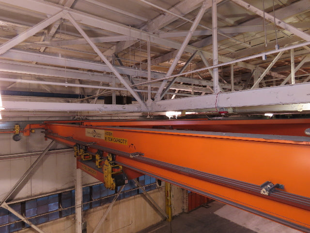 Cleveland Tramrail P&H 15 Ton Double Girder Underhung Bridge Crane 34' 10" Span