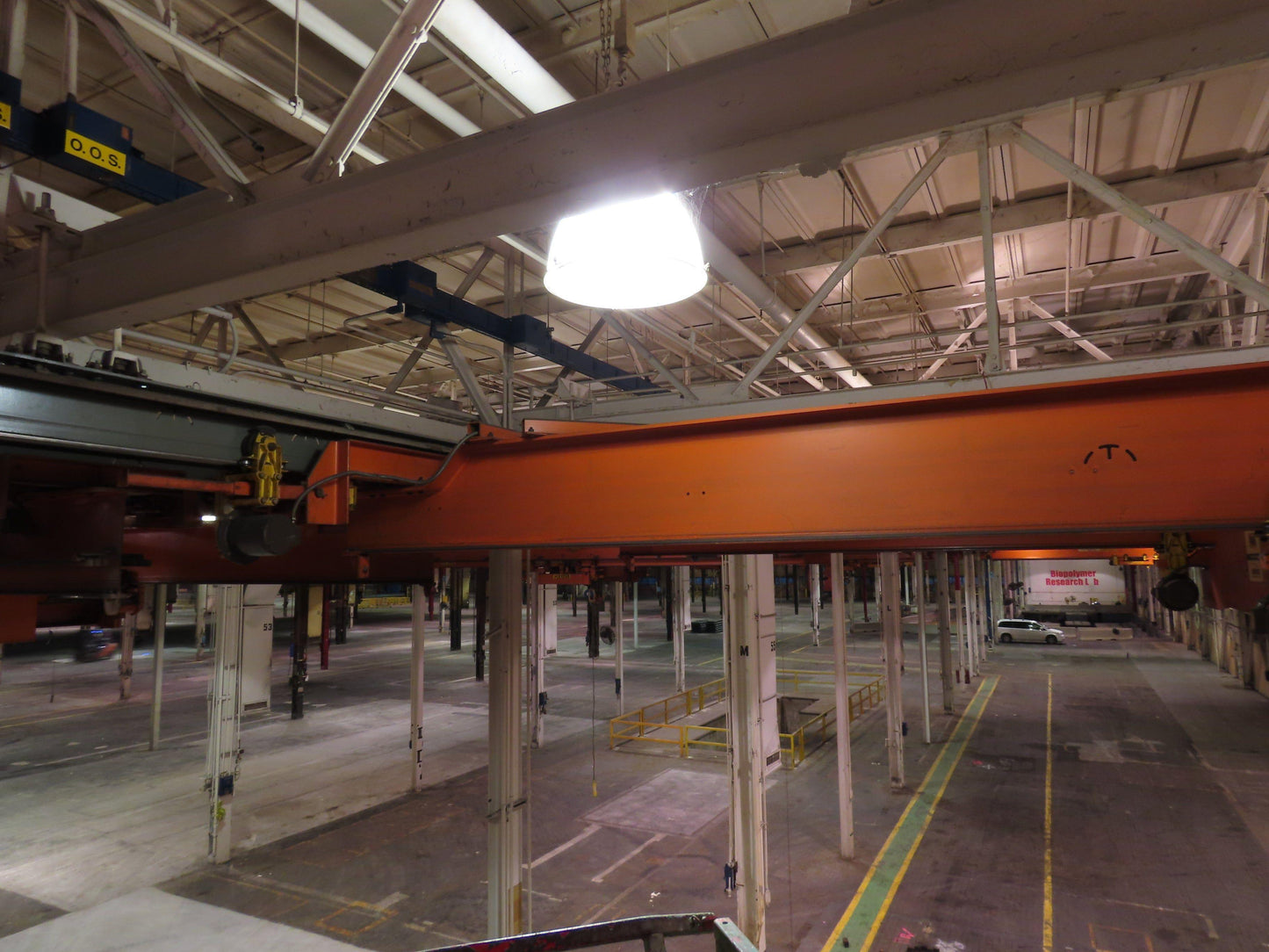 Cleveland Tramrail P&H 15 Ton Double Girder Underhung Bridge Crane 34' 10" Span