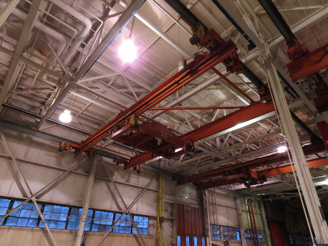 Cleveland Tramrail P&H 15 Ton Double Girder Underhung Bridge Crane 34' 10" Span