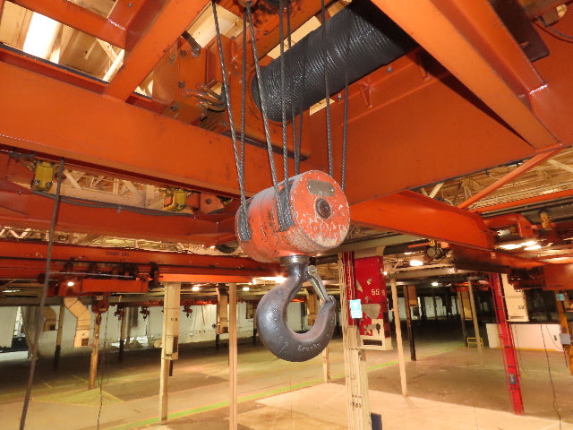Cleveland Tramrail P&H 15 Ton Double Girder Underhung Bridge Crane 34' 10" Span
