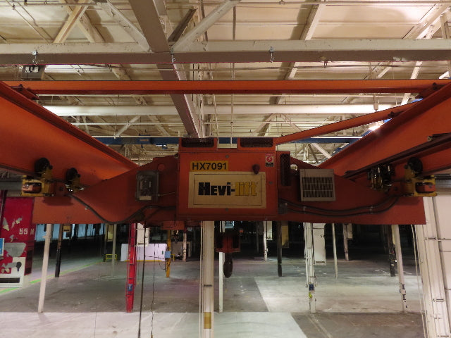 Cleveland Tramrail P&H 15 Ton Double Girder Underhung Bridge Crane 34' 10" Span