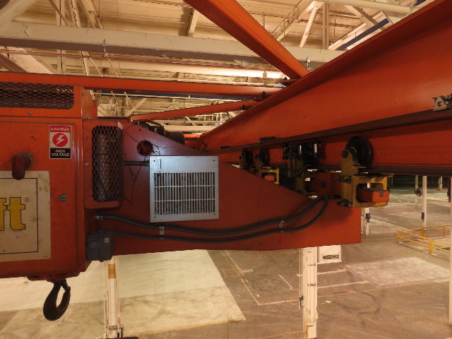 Cleveland Tramrail P&H 15 Ton Double Girder Underhung Bridge Crane 34' 10" Span