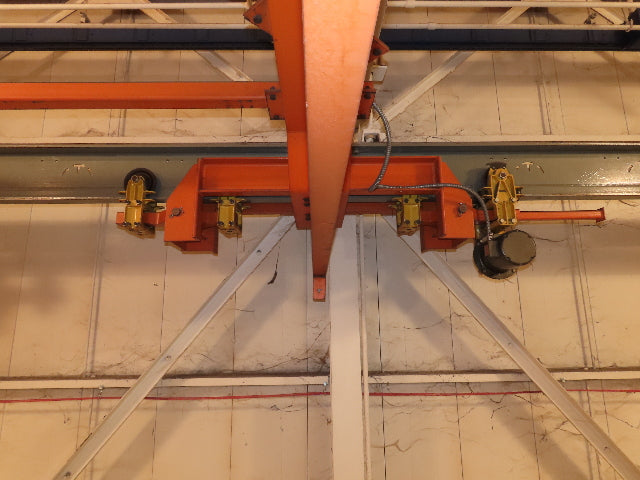Cleveland Tramrail P&H 15 Ton Double Girder Underhung Bridge Crane 34' 10" Span