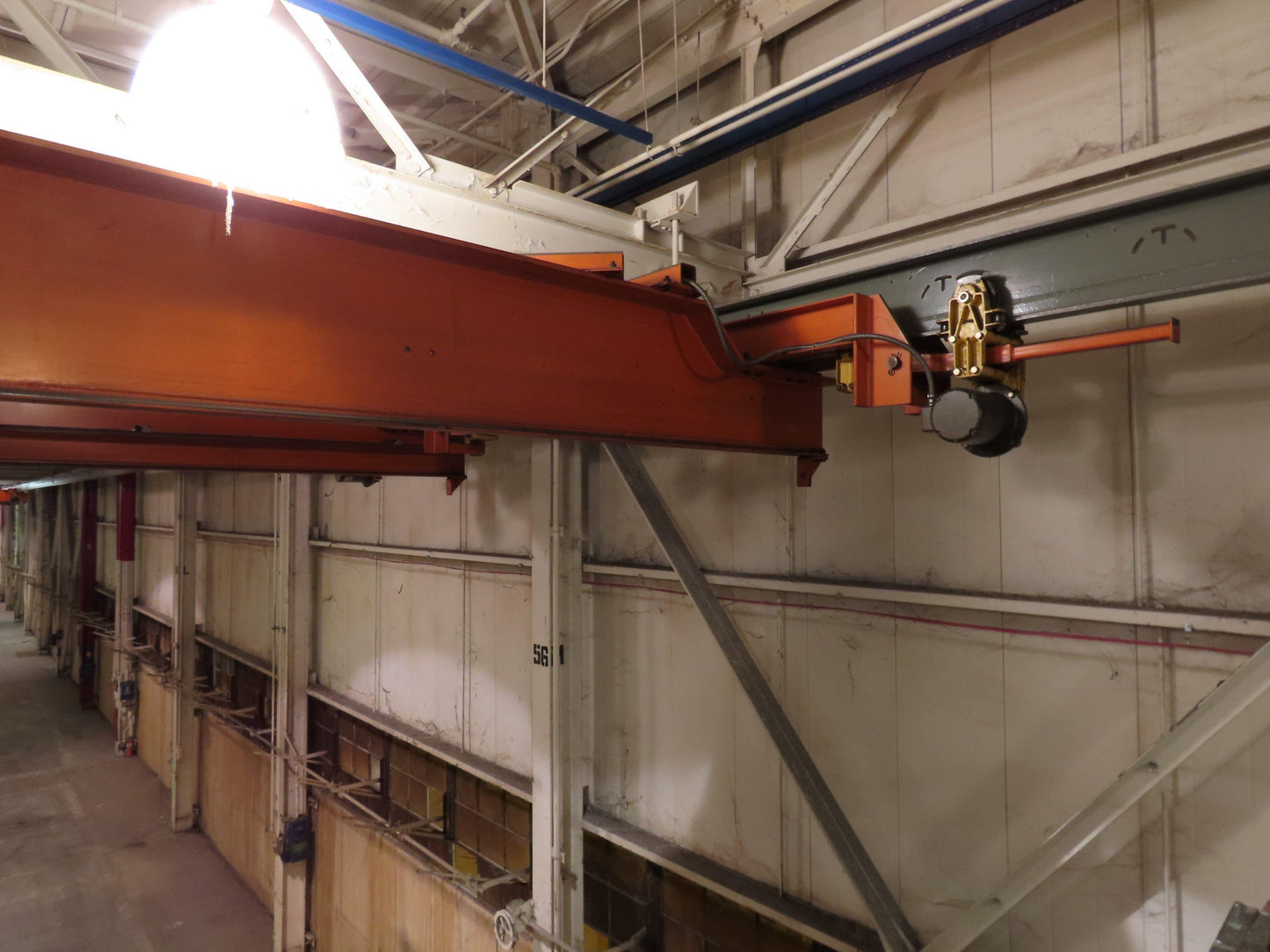 Cleveland Tramrail P&H 15 Ton Double Girder Underhung Bridge Crane 34' 10" Span